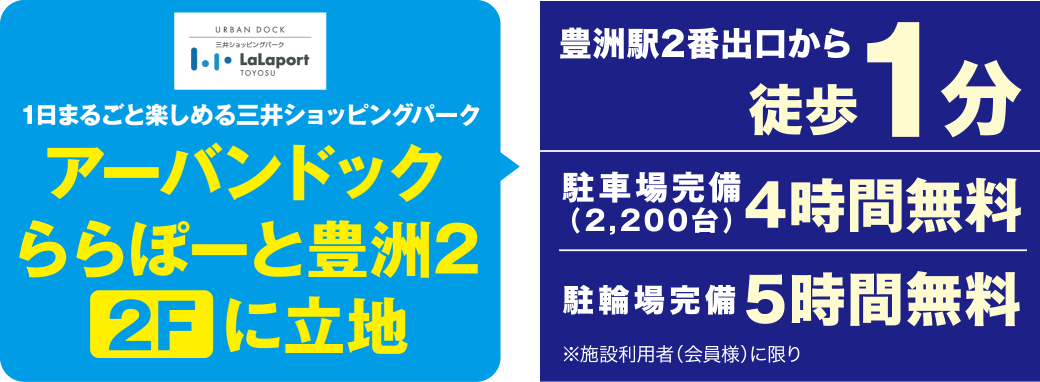 豊洲駅2番出口から1分